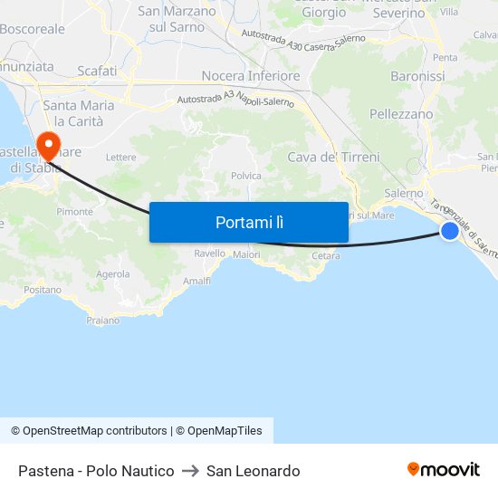 Pastena  - Polo Nautico to San Leonardo map