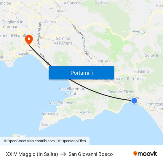 XXIV Maggio  (In Salita) to San Giovanni Bosco map