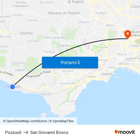 Pozzuoli to San Giovanni Bosco map