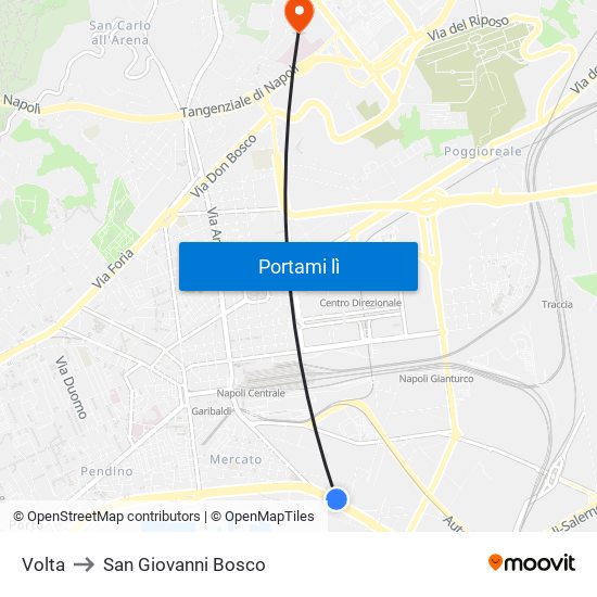 Volta to San Giovanni Bosco map