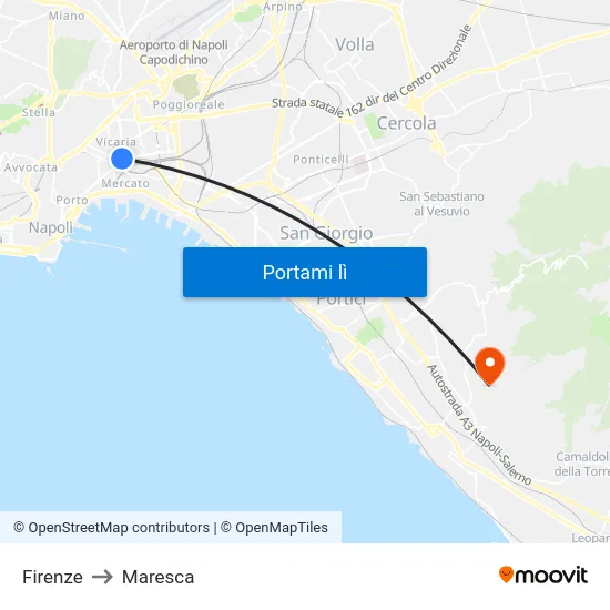Firenze to Maresca map