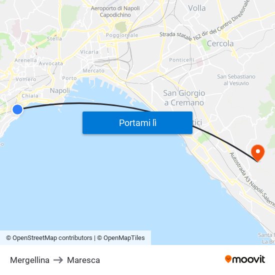 Mergellina to Maresca map