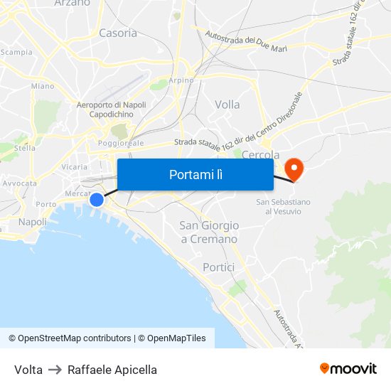 Volta to Raffaele Apicella map