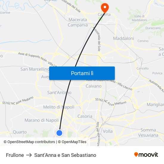 Frullone to Sant'Anna e San Sebastiano map