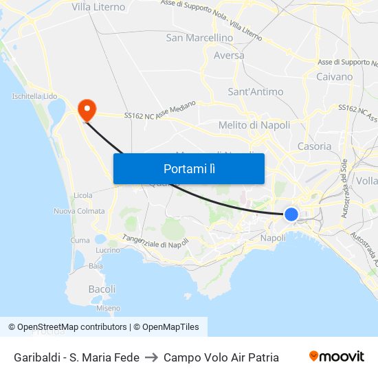 Garibaldi - S. Maria Fede to Campo Volo Air Patria map