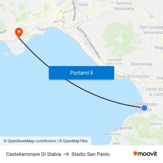 Castellammare Di Stabia to Stadio San Paolo map