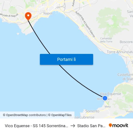 Vico Equense - SS 145 Sorrentina, 72 to Stadio San Paolo map