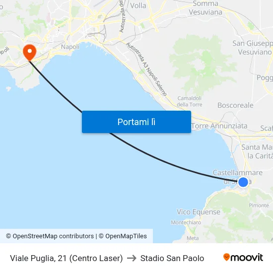 Viale Puglia, 21 (Centro Laser) to Stadio San Paolo map
