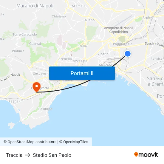 Traccia to Stadio San Paolo map