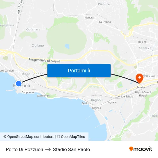 Porto Di Pozzuoli to Stadio San Paolo map