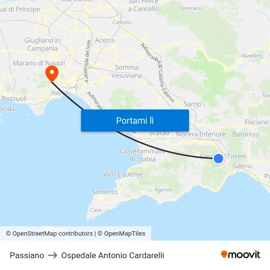 Passiano to Ospedale Antonio Cardarelli map