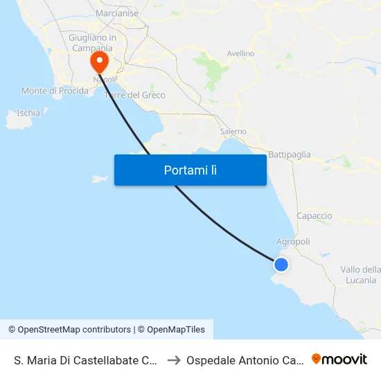 S. Maria Di Castellabate Capolinea to Ospedale Antonio Cardarelli map