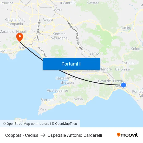 Coppola - Cedisa to Ospedale Antonio Cardarelli map