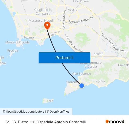 Colli S. Pietro to Ospedale Antonio Cardarelli map