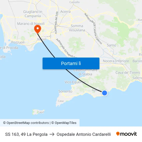 SS 163, 49 La Pergola to Ospedale Antonio Cardarelli map