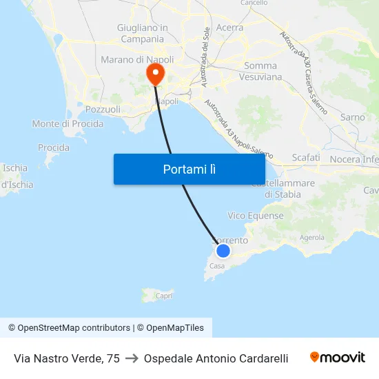 Via Nastro Verde, 75 to Ospedale Antonio Cardarelli map