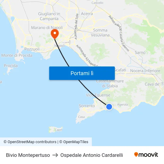 Bivio Montepertuso to Ospedale Antonio Cardarelli map