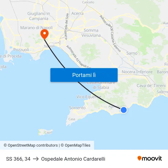 SS 366, 34 to Ospedale Antonio Cardarelli map
