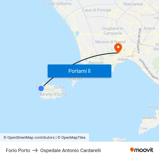 Forio Porto to Ospedale Antonio Cardarelli map