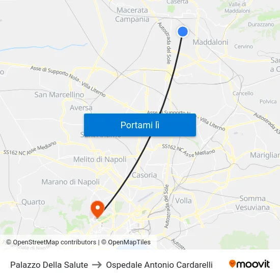 Palazzo Della Salute to Ospedale Antonio Cardarelli map