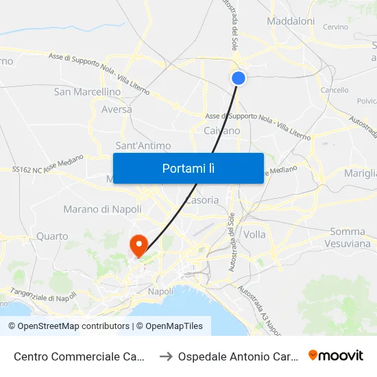 Centro Commerciale Campania to Ospedale Antonio Cardarelli map