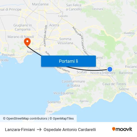 Lanzara-Fimiani to Ospedale Antonio Cardarelli map