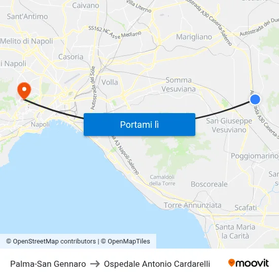 Palma-San Gennaro to Ospedale Antonio Cardarelli map