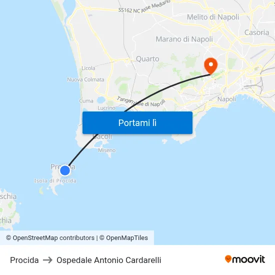 Procida to Ospedale Antonio Cardarelli map