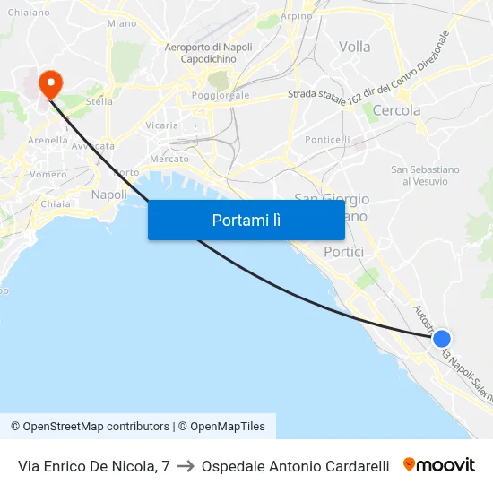 Via Enrico De Nicola, 7 to Ospedale Antonio Cardarelli map
