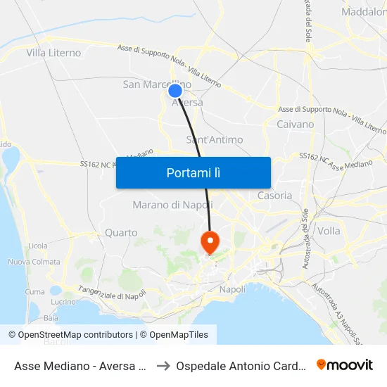 Asse Mediano - Aversa Nord to Ospedale Antonio Cardarelli map