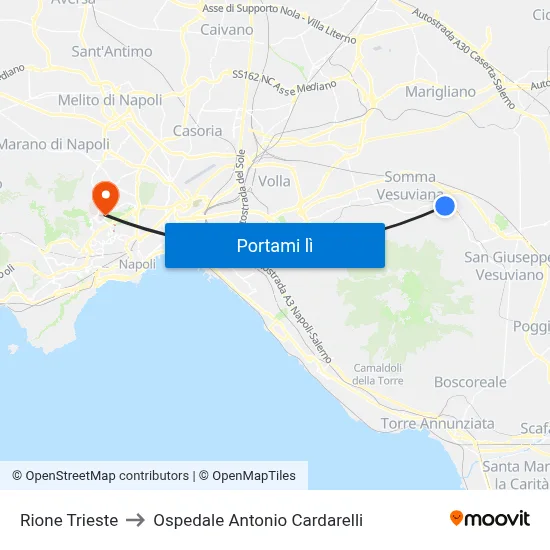 Rione Trieste to Ospedale Antonio Cardarelli map