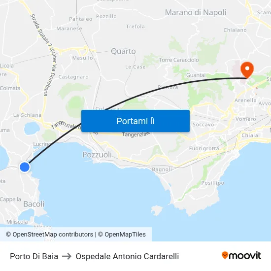 Porto Di Baia to Ospedale Antonio Cardarelli map