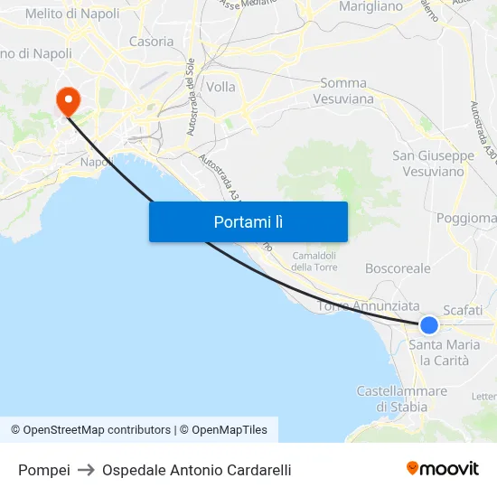 Pompei to Ospedale Antonio Cardarelli map