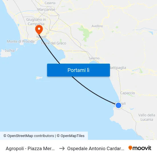 Agropoli - Piazza Merola to Ospedale Antonio Cardarelli map