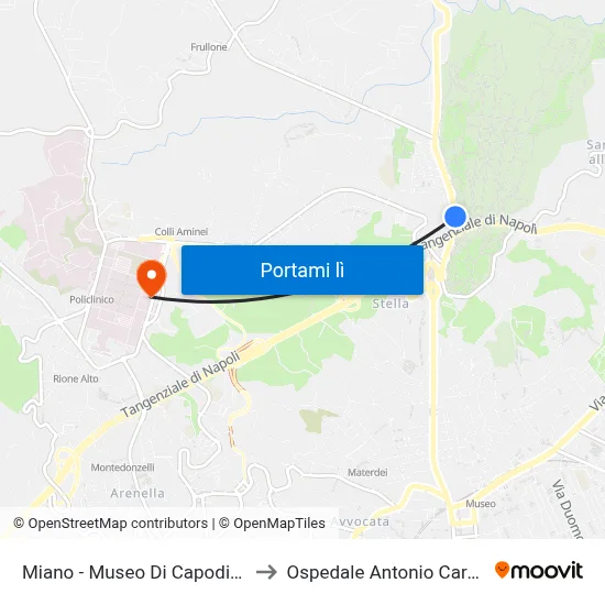 Miano - Museo Di Capodimonte to Ospedale Antonio Cardarelli map