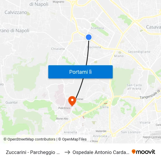 Zuccarini - Parcheggio Anm to Ospedale Antonio Cardarelli map