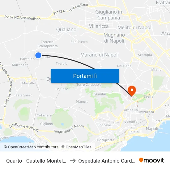 Quarto - Castello Monteleone to Ospedale Antonio Cardarelli map