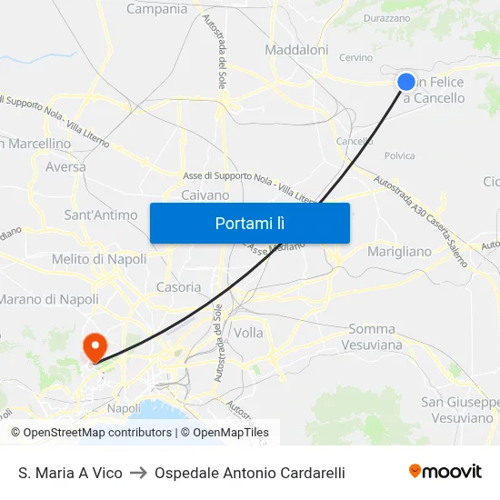 S. Maria A Vico to Ospedale Antonio Cardarelli map