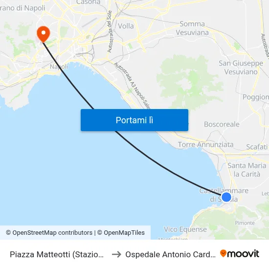 Piazza Matteotti (Stazione Fs) to Ospedale Antonio Cardarelli map