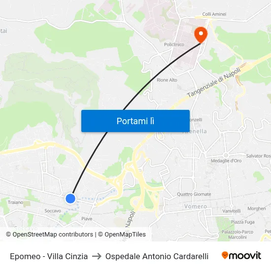 Epomeo - Villa Cinzia to Ospedale Antonio Cardarelli map