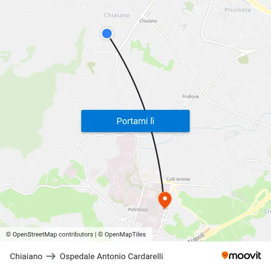 Chiaiano to Ospedale Antonio Cardarelli map