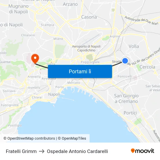 Fratelli Grimm to Ospedale Antonio Cardarelli map