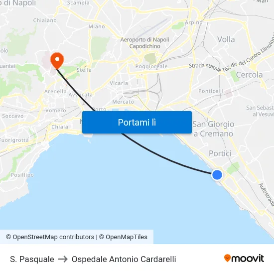S. Pasquale to Ospedale Antonio Cardarelli map