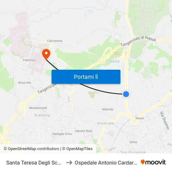 Santa Teresa Degli Scalzi to Ospedale Antonio Cardarelli map