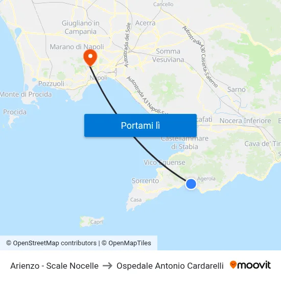 Arienzo - Scale Nocelle to Ospedale Antonio Cardarelli map