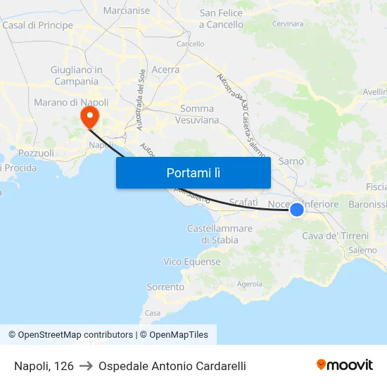 Napoli, 126 to Ospedale Antonio Cardarelli map