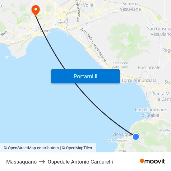 Massaquano to Ospedale Antonio Cardarelli map