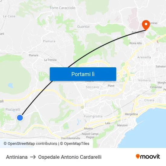 Antiniana to Ospedale Antonio Cardarelli map