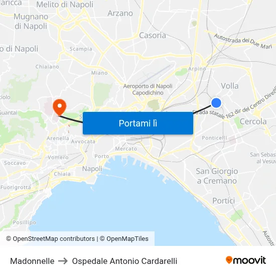 Madonnelle to Ospedale Antonio Cardarelli map