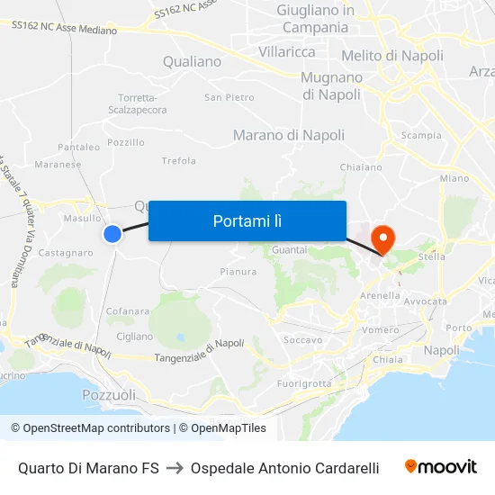 Quarto Di Marano FS to Ospedale Antonio Cardarelli map